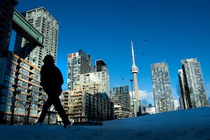 Image 2,5: In the City of Toronto, new listings for condos dropped about 18.8 per cent in March from the same month last year.