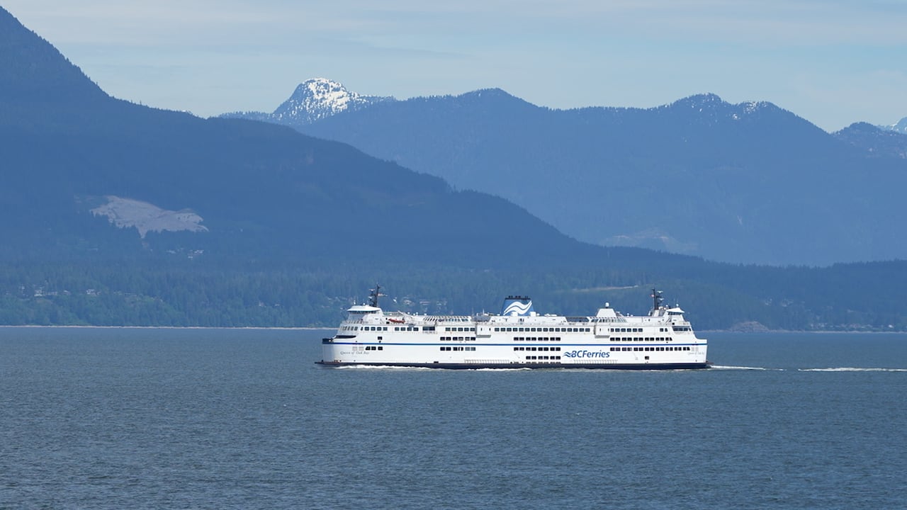 Image 4: A B.C. Ferries vessel travelling on the ocean.