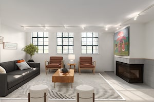 Image 3,6: The two-bedroom-plus-den unit has nearly 1,000 square feet of living space. This image has been digitally staged.